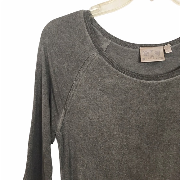 Dantelle Ruffle Peplum Tunic Gray Mineral Acid Sm - Picture 5 of 7